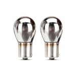 Set 2 becuri cu halogen, cromate, soclu P21W, BA15s, alimentare 12V - imagine 2