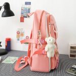Set 4-in-1 pentru Scolari sau Prescolari - (rucsac, geanta de umar, plic elegant, penar), culoare ROZ cu IEPURAS, Cod AVX-WT-BUNN-PINK - imagine 3