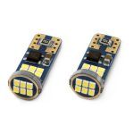 Set becuri auto cu LED CANBUS UltraBright compatibil T10e W5W 18 SMD Alb 12V/24V, destinat competitiilor auto sau off-road