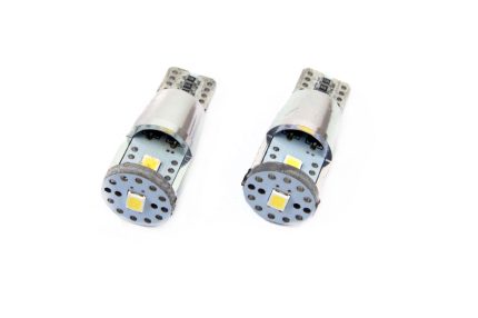 Set becuri auto cu LED CANBUS compatibil T10e W5W 3 SMD ALU Alb 12V/24V, destinat competitiilor auto sau off-road
