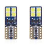 Set becuri auto cu LED CANBUS compatibil T10e W5W 8 SMD Alb 12/24V, destinat competitiilor auto sau off-road