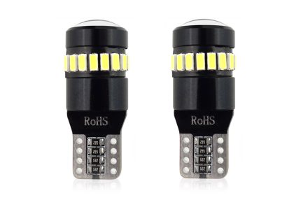 Set becuri auto cu LED CANBUS compatibil T10 W5W 19 SMD Alb 12V, destinat competitiilor auto sau off-road