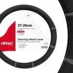 Husa volan negru + dungi gri SWC-06-M (37-39cm)