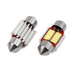 Set becuri auto cu LED CANBUS sofit compatibil C5W 10 SMD 31mm Alb 12/24V, destinat competitiilor auto sau off-road