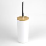 Set Elegant pentru baie format din 6 piese, ABS + lemn, culoare alb/maro - imagine 4