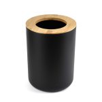 Set Elegant pentru baie format din 6 piese, ABS + lemn, culoare negru/maro - imagine 5