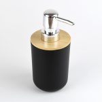 Set Elegant pentru baie format din 6 piese, ABS + lemn, culoare negru/maro - imagine 7