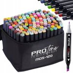 Set 120 Markere Profesionale pentru pasionatii de desen, cu cap dublu gros - subtire, cu geanta de depozitare, model AVX-WT-MDS-120 - imagine 2