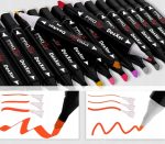 Set 120 Markere Profesionale pentru pasionatii de desen, cu cap dublu gros - subtire, cu geanta de depozitare, model AVX-WT-MDS-120 - imagine 11