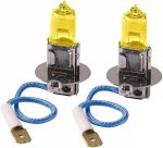 Set 2 becuri H3 pentru proiectoare de ceata, culoare galbena, 12V, 55W - imagine 2