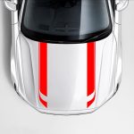 Set 2 stickere autoadezive Tuning, model "Hood Stripes V1", dimensiune 85 x 12 cm, culoare Rosie - imagine 2