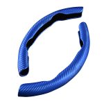 Set 2 ornamente volan finisaj CARBON ALBASTRU, dimensiune universala - imagine 2