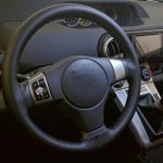 Husa volan din PIELE NEAGRA + ATA NEAGRA, diametru 37 - 39 cm (se coase, aspect ORIGINAL) - imagine 2