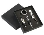 Set Cadou "Accesorii Vin, 4 piese" in cutie estetica, culoare Neagra - imagine 2