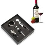 Set Cadou "Accesorii Vin, 4 piese" in cutie estetica, culoare Neagra