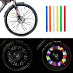 Set 12 ornamente din material reflectorizant pentru spite bicicleta, culoare galben - imagine 4