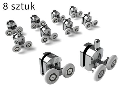 Set 8 piese reconditionare cabina de dus, culoare Crom