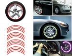 Set 16 ornamente Reflectorizante pentru jante auto, moto, culoare Rosie - imagine 4