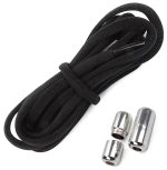 Sireturi elastice SMART pentru incaltaminte cu clema metalica, culoare neagra - imagine 3