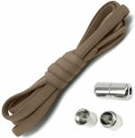 Sireturi elastice SMART pentru incaltaminte cu clema metalica, culoare maro - imagine 2