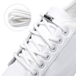 Sireturi elastice SMART pentru incaltaminte cu clema metalica, culoare alba