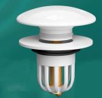 Dop scurgere chiuveta, universal, deschidere cu click, material oțel, diametru exterior 66 mm, culoare Alba - imagine 5