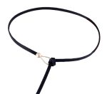 Curea rochie neagra, subtire cu catarama, lungime 110cm - imagine 3