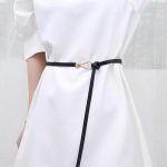 Curea rochie neagra, subtire cu catarama, lungime 110cm