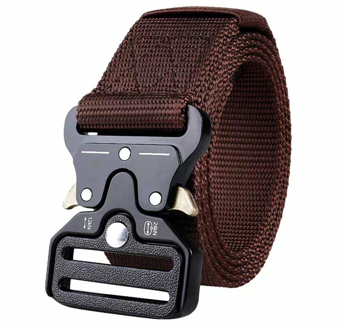 BQ61B_bq61b_02.jpg Curea Tactica pentru pantaloni, culoare Maro cu catarama Neagra - imagine 1