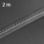 Banda decorativa pentru interiorul vehiculului, lungime 2m, din piele ecologica, culoare Neagra + cusatura Alba - imagine 3