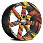 Set 4 Folii Imprimate Outdoor cu EcoSolvent, autoadezive, pentru decorarea jantelor auto, dimetru 60 cm, model FJT-13 - imagine 2