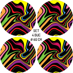 Set 4 Folii Imprimate Outdoor cu EcoSolvent, autoadezive, pentru decorarea jantelor auto, dimetru 60 cm, model FJT-15 - imagine 4