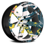 Set 4 Folii Imprimate Outdoor cu EcoSolvent, autoadezive, pentru decorarea jantelor auto, dimetru 60 cm, model FJT-16 - imagine 2