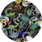 Set 4 Folii Imprimate Outdoor cu EcoSolvent, autoadezive, pentru decorarea jantelor auto, dimetru 60 cm, model FJT-20 - imagine 5