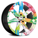 Set 4 Folii Imprimate Outdoor cu EcoSolvent, autoadezive, pentru decorarea jantelor auto, dimetru 60 cm, model FJT-33 - imagine 2