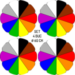 Set 4 Folii Imprimate Outdoor cu EcoSolvent, autoadezive, pentru decorarea jantelor auto, dimetru 60 cm, model FJT-35 - imagine 4