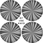 Set 4 Folii Imprimate Outdoor cu EcoSolvent, autoadezive, pentru decorarea jantelor auto, dimetru 60 cm, model FJT-38 - imagine 4