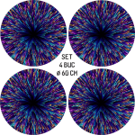 Set 4 Folii Imprimate Outdoor cu EcoSolvent, autoadezive, pentru decorarea jantelor auto, dimetru 60 cm, model FJT-42 - imagine 4