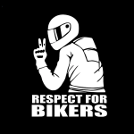 Sticker autoadeziv pentru vehicule Off Road, model "Respect For Bikers", dimensiune 17 x 12 cm, culoare Alba - imagine 2