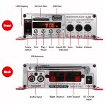 MINI amplificator auto, stereo, 12V, 40 W, radio FM, citire USB sau card SD, cu telecomanda - imagine 3