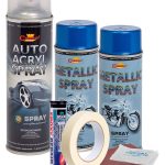 Kit complet reparatie si vopsire jante culoare Albastru Metalizat, V2