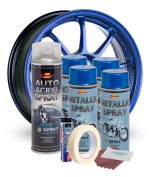 Kit complet reparatie si vopsire jante culoare Albastru Metalizat, V4 - imagine 2
