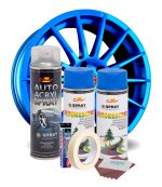 Kit complet reparatie si vopsire jante culoare Albastru Fluorescent, V2 - imagine 2
