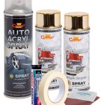 Kit complet reparatie si vopsire jante culoare Auriu Metalic, V2