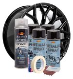 Kit complet reparatie si vopsire jante culoare Negru Metalizat, V4 - imagine 2