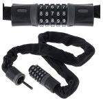 Antifurt bicicleta, Dispozitiv de blocare biciclete, Cifru cu 5 digits, lungime 90cm, culoare Neagra - imagine 2