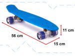 Skateboard Penny Board pentru copii cu roti din cauciuc, iluminate LED, culoare Albastra - imagine 3