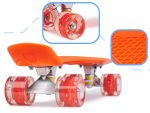 Skateboard Penny Board pentru copii cu roti din cauciuc, iluminate LED, culoare Orange - imagine 2