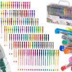 Set 140 piese, Pixuri cu gel multicolor cu sclipici (glitter)