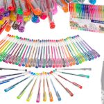 Set 50 piese, Pixuri cu gel multicolor cu sclipici (glitter)